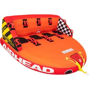 Airhead Mable Towable Tube for Boating, 1-4 Rider Inflatable Boat Tube for Water Tubing, Heavy Duty Full Nylon Cover, EVA Foam Pads, Dual Tow Point, Patented Speed Safety Valve