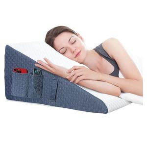 Welzona 12inch Wedge Pillow for Sleep, Updated Bed Wedge, Acid Reflux, Heartburn, GERD, Neck Pain, Cooling Memory Foam Top, Removable Washable Cover Incline Wedge Pillow for Improved Sleep