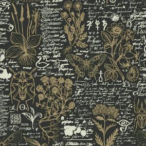 Heroad Peel and Stick Wallpaper Black and Brown Leaf Contact Paper Butterfly Removable Wall Paper for Nursery Room Bedroom Bathroom Cabinets Vinyl Roll Self-Adhesive Waterproof 16.1 x 118