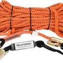 100FT Vertical Lifeline Assemble Three Strand Rope Fall Protection with Rope Grab Snap Hooks Shock Absorber Fall Protection Safety Equipment ANSI Compliant