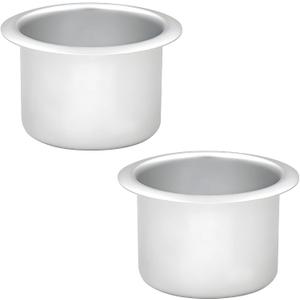 KVAEY 2 PCS Metal Sofa Recliner Handles Cup Holder, Insert Replacement Drink Can Holder for Car Truck Game Table, Drop in Cup Holder for Sofa Couch Boat Golf Cart, Car Accessories (Silver)