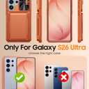 Vizvera for Samsung Galaxy S26 Ultra Case Wallet RFID [Cards Holder][Camera Cover][Edge Raised] Full Body Rugged Shockproof Silicone Phone Case for Galaxy S26 Ultra 6.9" 2026, Spritz Orange