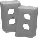 ENERLITES Duplex Wall Plates Kit, Home Electrical Outlet Cover, 1-Gang Standard Size, Unbreakable Polycarbonate Material, 8821-GY-10PCS, Gray, 10 Pack, Grey, 10 Count