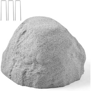 VEVOR Faux Rock Cover, Outdoor Fake Rock Well Pump Cover, Realistic Natural Texture, Lightweight & Weather-Resistant Polyresin Artificial Boulder for Landscaping Garden Yard Dcor, Grey, Small Size