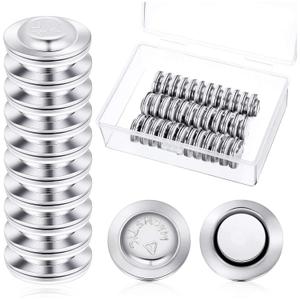 Outus 48 Pieces Magnetic Name Badge Holders Round ID Badge Magnets Tags Adhesive Name Tag Holders with Plastic Box