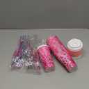 Yungyan 16 Sets Pink Spider Party Favors Goodie Cups with Lids and Straws for Halloween Party Decorations Reusable 16oz Plastic Candy Cups Plastic Straws for Birthday Gift (Pink Spider)