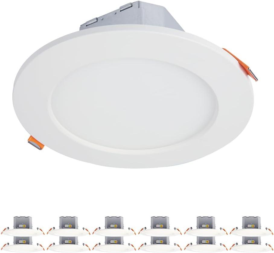 HALO CJB 6-inch 5CCT Canless Recessed Integrated LED Downlight with Attached JBOX 12 Pack