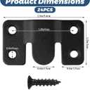 24 Pcs Black Flush Mount Bracket Stainless Steel Interlocking Hanging Buckle Headboard Wall Mounting Brackets with 96 PCS Screws