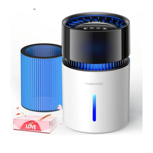 3L MistFree Evaporative Humidifier for Bedroom, Top Fill Humidifier Work with Tap Water, Touch Control,USB Powered, Sleep Mode, Night Light,1–8H Timer, EasyClean Design for Home Office