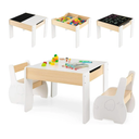 4-in-1 Wooden Activity Kids Table and Chairs with Storage