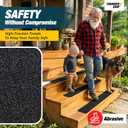 Thunder Grip Outdoor Stair Treads Non Slip 24" x 4" - 15-Pack Weather Resistant Exterior Grip Tape for Wooden Steps - Anti Skid Strips - Waterproof 80-Grit Adhesive Treads