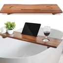 Luxe Premium Acacia Wood Bathtub Tray Caddy with Adjustable Legs, 35x9 Inch Large Wooden Bath Tub Board, Anti-Tipping Bath Shelf Over Tub, Bathtub Accessories