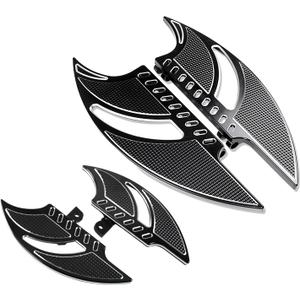 Motorcycle Floorboards Set Driver Passenger Footboards Front Rear Foot Pegs Fit For Harley Touring Road Glide Electra Glide Street Glide Softail Dyna (Black)