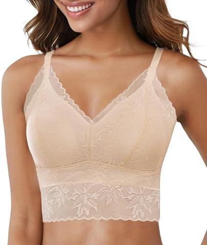 Lace Bralettes for Women Comfortable Slik Padded Seamless Wireless Bras, Size: XL