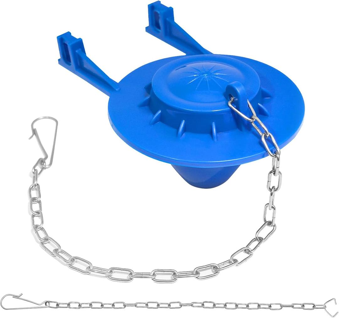 Universal Toilet Flapper Replacement Kit: 2 Inch Toilet Tank Flapper 2 Stainless Chains Designed for American Standard Kohler Toto Gerber Toilet Stopper Water Saving Easy to Install Heavy Duty Rubber