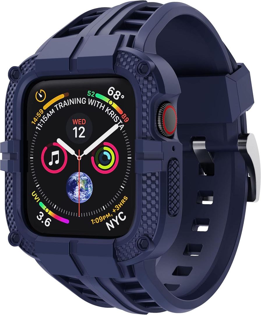 2 x T-ENGINE Band Compatible with Apple Watch SE Band 44mm Series 6 5 4 Series 3 42mm for Men and Women (Blue)