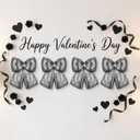 Soulchen 4 Pack 15.7 Inch Large Stuffed Bows Cute Hanging Decor for Valentine's, Galentine's Day, Birthday, Baby Shower, Bridal Shower, Wedding, Bachelorette Party Supplies(Silver)