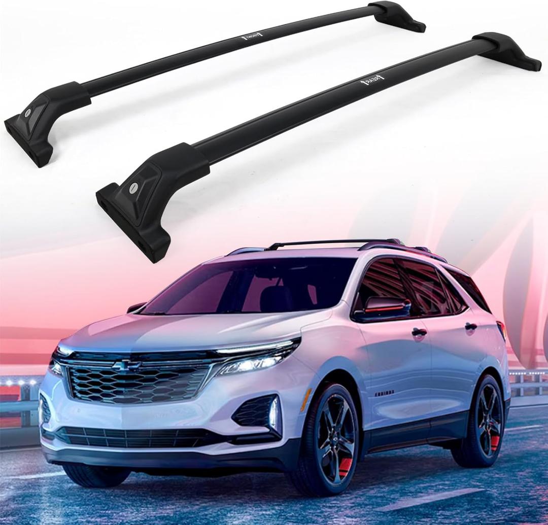 Snailfly 330 lbs Lockable Roof Rack Cross Bars Fit for 2018-2024 Chevy Equinox & GMC Terrain, Aluminum Crossbars Luggage Cargo Carrier, Rooftop Accessories for Bike Kayak Skis Canoe