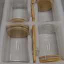 Set of 3 Glass Pantry Storage Containers with Lids- 12 Pantry Labels (70oz) Glass Canisters with bamboo lids-Perfect Rice, Cereal, Flour, Pasta, Oats, food storage -Airtight-kitchen canisters (3 pack 2200ml)