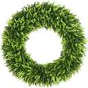 DDHS 32 inch Boxwood Wreath, Artificial Large Summer Wreaths for Front Door with Yellow Cloth can DIY Shaped, Spring or Summer Wreaths for Hanging in the Shop, Farmhouse, Roof Green Wreath Decoration