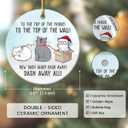 3 x Cat Christmas Ornament 2025  Funny Gifts for Cat Lovers & Friends, Double-Sided Ceramic Ornament for Tree or Car Decoration, Cute Animal Ornament for Women and Owners