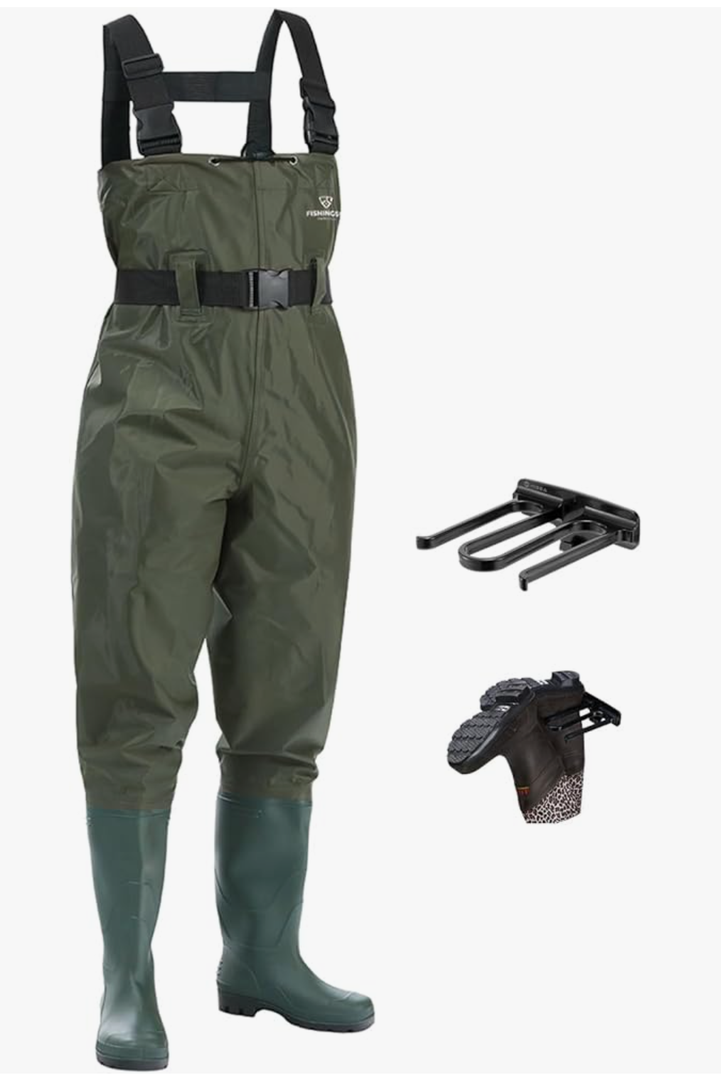 Fishing Waders for Men, 2-Ply Nylon/PVC Waterproof Women Chest Wader with Boots, Bootfoot Hunting Waders, M9/W11