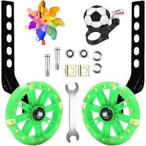 Adjustable Training Wheels for Bike Fits 12/14/16/18/20 Inch Bikes Bicycle Training Wheels for Stabilizer Training,1 Pair(greener)