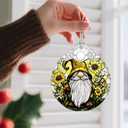 Gnome Ornament, Stained Glass Christmas Decorations, Christmas Ornaments for Tree, Holiday Ornament, Gifts for Gnome Lovers, Holiday Party Gifts, Gift Ideas & Xmas Gift