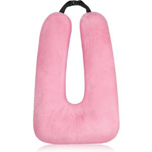 Barydat Car Pillow 28 x 18 Inch Car Travel Pillow Pink Classic U Shaped Neck Pillows Sleeping Reading Pillows for Long Distance Soft Washable Airplane Pillow for Adults Head and Body Support