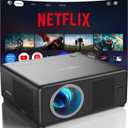 CiBest Mini Projector with WiFi and Bluetooth, Compatible with Netflix/YouTube/PrimeVideo, Electric Focus & Keystone, Short Throw Full HD 1080P Video Projector, Portable Outdoor/Indoor Use