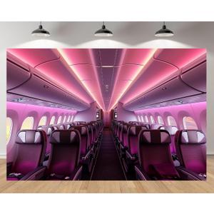7x5ft Airline Cabin Backdrop Airplane Seats Aircraft Interior Aviation Background for Plane Travel Theme Birthday Party Luxury Events Travel Blogger Decor Photo Studio Booth Props (AA-1682)
