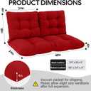 idee-home Outdoor Loveseat Cushion Set 48 x 24, Couch Cushion Replacement | Love Seat Patio Furniture Wicker Sofa Cushions Bottom & Back, Hampton Bay Waterproof Outside Chair Pad, Red