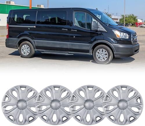 OPKOURE Hubcap Wheel Covers for 2015-2025 Ford Transit 150 250 350 350HD ABS Hubcap Replacement Set of 4, 16 inch Sliver