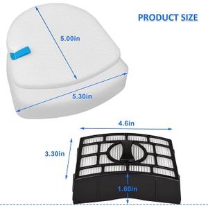 Vacuum Replacement Filter for Shark Navigator Zero-M Lift-Away Speed Upright Vacuum ZU561 ZU560 ZD201 ZU560C ZU562 UV650 ZU572 Part XFFK560 XHEPA560, 2 Foams and 2 Felt Filters and 2 Filt