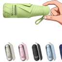 BAODINI Travel Essentials Mini Umbrella for Purse With Case Small Compact UV Sun Protection Lightweight Tiny Pocket Manual Open Close Umbrella for Women Kids and Men Fit Purse Backpack (K-1-Dark Green)