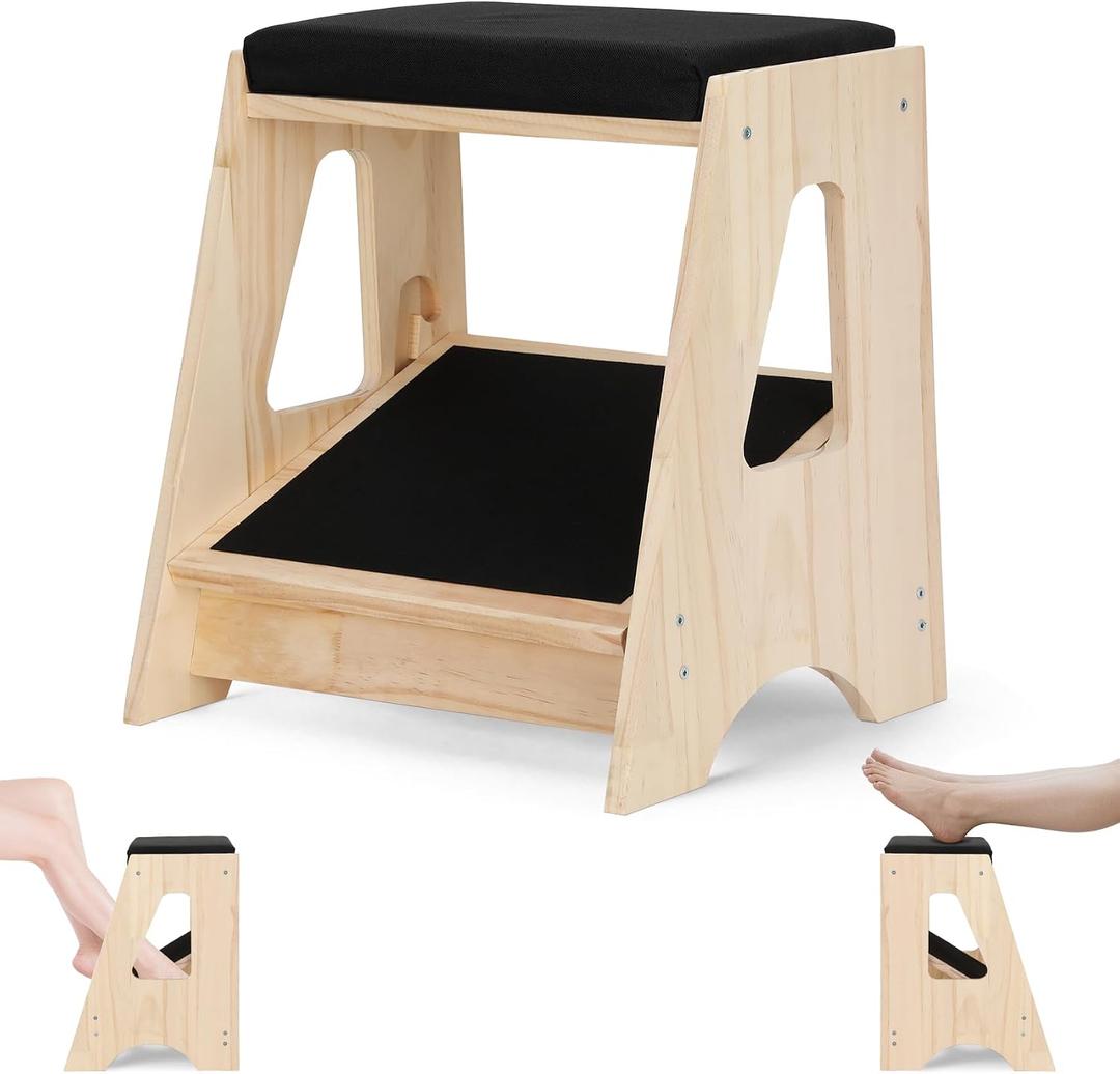 Double Step Footrest Under Desk,4 Adjustable Heights with Adjustment Stem