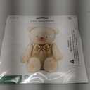 Giant Teddy Bear Foil Balloon PartyDeco 29.5x33 Inch Cute Cream Bear Balloons with Gold Bow for Baby Shower, Birthday Kids, Gender Reveal Neutral Party Decor