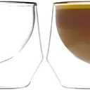 KRUVE IMAGINE Coffee Cups - Handcrafted Double-Wall Glass Cups (Set of 2, 6.5oz/200ml) - Perfect for Latte Art & Espresso - Durable Borosilicate Glass - Ideal Gift for Coffee Mugs Lovers - Cappuccino