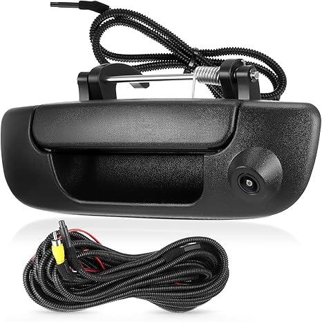 Tailgate Handle w/Backup Camera Compatible with 2002-2008 Dodge Ram 1500 2500 3500 Tailgate Door Rear View Reverse Backup Camera with RCA Plug Parking Guideline Available Waterproof