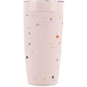 W&P Porter Insulated Tumbler 20 oz | No Metallic Aftertaste Ceramic Coated for Water, Coffee, & Tea | Wide Mouth Vacuum Insulated | Dishwasher Safe, Terrazzo Blush