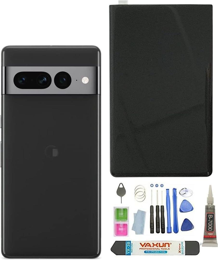 Pixel 7 Pro Back Glass Replacement for Google Pixel 7 Pro 5G Back Cover Glass Housing Door with Pre-Installed Tape + Tools(Not Suitable for Pixel 7) (Obsidian/Black)