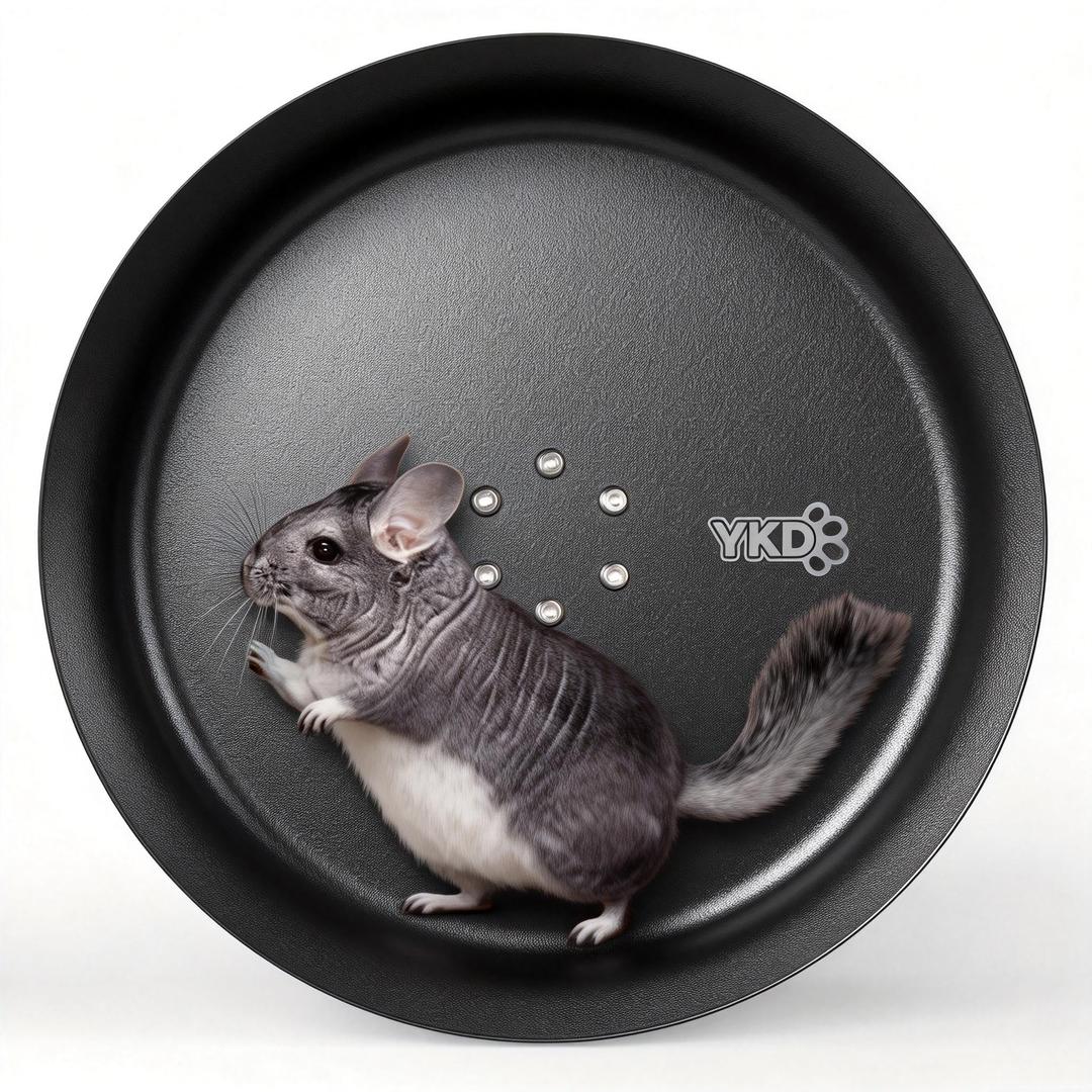Black, Metal, Large Exercise Wheel, Support Rods Included, Mounting Hardware Included, For Chinchillas And Small Pets