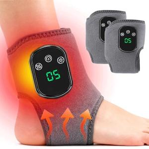IFTHFOUR 2Pcs Foot and Ankle Massager with Heat, Portable Heated Wrap, 3 Vibration Modes and 5 Heat Settings, USB Charging, Ideal for Home and Travel