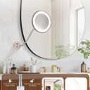 Brightown 10x Magnifying Mirror with Light, Flexible Gooseneck Make up Mirror with Lights and Magnification, Battery Operated Cordless with Suction Cups for Wall Bathroom Silver 1 Lighting