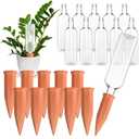 Dandat 20 Pcs 34oz Plant Watering Devices Include Terracotta Self Watering Spikes with 1000ml Plastic Bottles Slow Release Vacation Insert Automatic Plant Waterer Self Water Planter for Garden