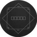 SLOWPLAY Godel 47 Inch Round Poker Mat for Texas Holdem | Poker Table Top with Extra Water Repellency, Hemmed Edges, Noise Reduction | Super Portable for Gaming Everywhere (Black and Champagne Gold), 120 cm