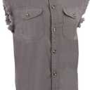 Milwaukee Performance Men's Lightweight Sleeveless Denim Shirt (Grey, XX-Large)
