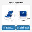 SUNNYFEEL Foldable Beach Chair, Beach Chair Backup with Wood Armrest & Cushion, Lightweight Camping Chair Heavy Duty for Beach, Camping, Lawn, Outdoor, Blue