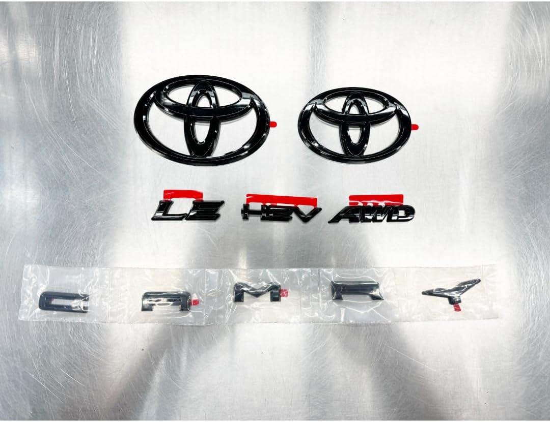 Genuine Toyota 2025 + Camry Hybrid LE AWD Gloss Black Emblem Overlays