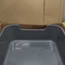 Extra Large Cat Litter Box (ABS Material), Low Entry High Sides Senior Litter Pen for Geriatric Kitty Big Cats, Jumbo Litter Boxes Tray for Multi Cat Indoor Pets Potty (Gray, 24" L x 20" W x13)